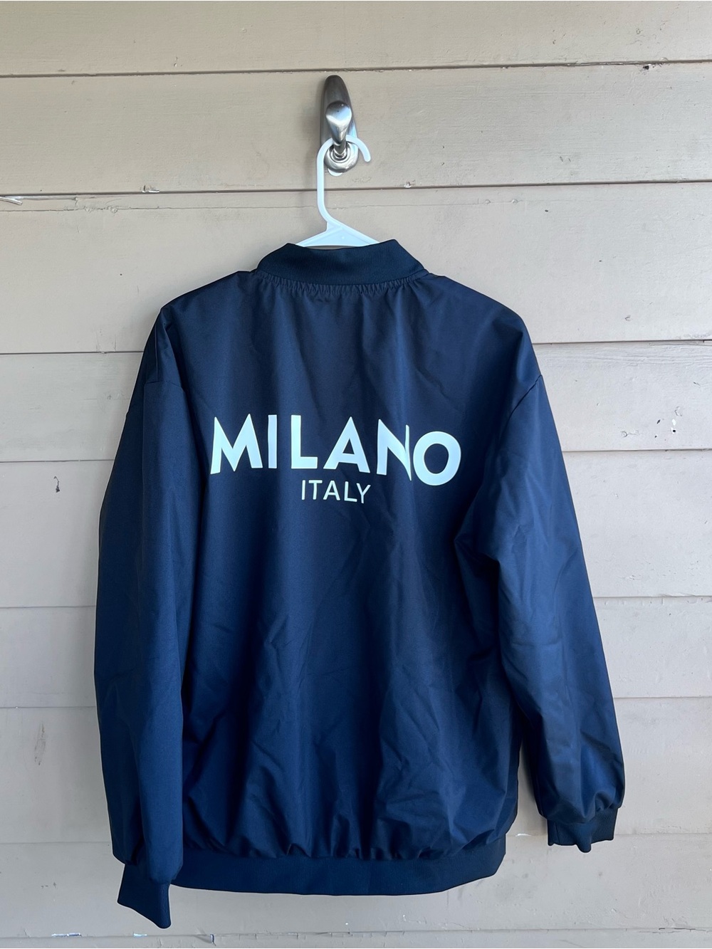 Milano Italy Black Zip Up Bomber Jacket Size L Streetwear